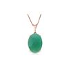 Image 1 : Genuine 6.5 ctw Emerald Necklace 14KT Rose Gold - REF-84M3T