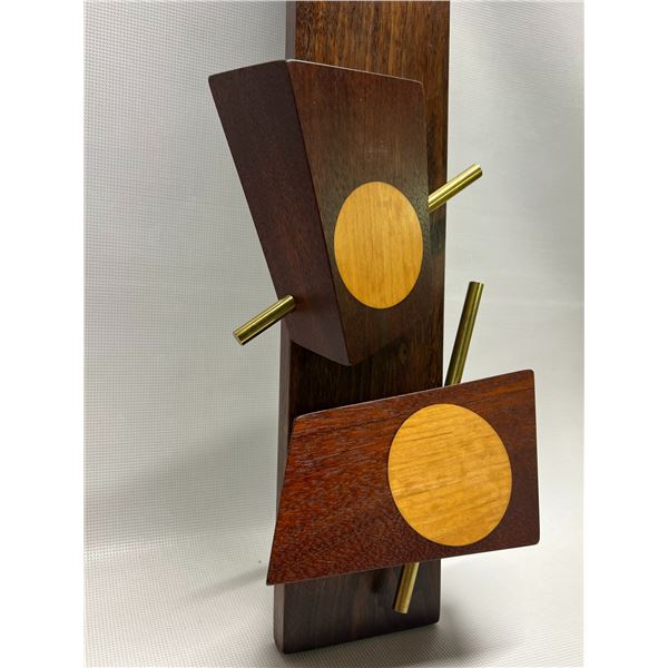 Wilfred Sharbauch (Manitoba Artist) Mid Century Wooden Wall Art (Approx: 30.25x6.25")