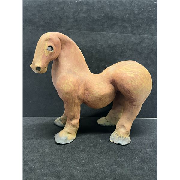Hollow Terracotta War Horse Sculpture (approx: 10"T 10"W)