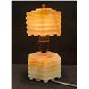 Image 2 : Vintage Caramel Slag Glass Table Lamp - Has chip see photos (Approx: 10"T 4.75"W)
