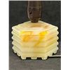 Image 3 : Vintage Caramel Slag Glass Table Lamp - Has chip see photos (Approx: 10"T 4.75"W)