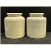 Image 1 : 2 Small Crockery Jars / Jam Pots (Approx: 4.5"T 4"W)