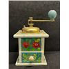 Image 1 : Vintage Wooden Handpainted Manual Coffee Grinder (Approx: 7.5"T 6"W)