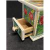 Image 3 : Vintage Wooden Handpainted Manual Coffee Grinder (Approx: 7.5"T 6"W)