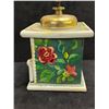 Image 4 : Vintage Wooden Handpainted Manual Coffee Grinder (Approx: 7.5"T 6"W)