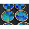 Image 3 : 6 Mid Century Wood / Mosaic Tile Drink Coasters 3.5"