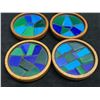 Image 4 : 6 Mid Century Wood / Mosaic Tile Drink Coasters 3.5"