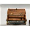 Image 3 : 2 Wooden Pen Holders / Desk Organizer Boxes & Instrument Set (largest approx: 6.25 x 8" )