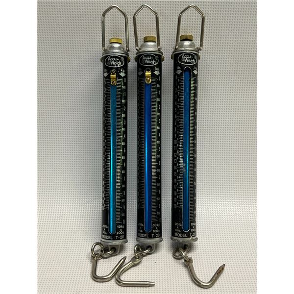 3 Accu-Weigh T-20 Metal Tubular Fish Sport Scales 10KG