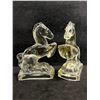 Image 1 : 2 Vintage Heavy Art Glass Horse Book Ends Décor Pieces (approx: 8"T 6"W)