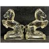 Image 3 : 2 Vintage Heavy Art Glass Horse Book Ends Décor Pieces (approx: 8"T 6"W)