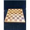 Image 4 : Fold-Up Wooden Checkers & Chess Set - Looks complete (about 10.5x10")