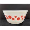 Image 1 : Vintage Federal Glass PINK Polka Dot Pattern 7" Mixing Bowl