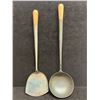 Image 1 : Vintage Metal / Wood Soup Spoon & Spatula  (approx: 14.5")