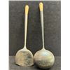 Image 4 : Vintage Metal / Wood Soup Spoon & Spatula  (approx: 14.5")