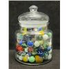 Image 1 : Jar of Marbles - Smaller Jar approx: 5"T & 4"W