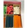 Image 2 : Vintage Cuisenaire Numbers in Colour Wooden Blocks - Math Learning Aid