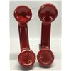 Image 2 : Vintage Red Telephone Phone Handset Book Ends Approx: 8.5"T