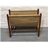 Image 2 : Mid Century Teak Magazine Rack / Holder (Approx: 16"T 19.25"W 8.5"D)