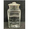 Image 1 : Vintage Glass Candy Store Jar / Storage Canister with Lid (approx: 10"T 5"W)