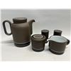 Image 1 : Mid Century Hornsea England "Contrast" Teapot Cream Sugar & Salt & Pepper