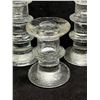 Image 2 : 3 Vintage Textured Art Glass Candle Stick Holders (tallest is about 6")