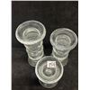 Image 6 : 3 Vintage Textured Art Glass Candle Stick Holders (tallest is about 6")