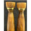 Image 2 : Mid Century Wooden Salt Shaker & Pepper Grinder (approx: 10.5" tall 2" wide)