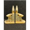 Image 2 : 3 Marble Book Ends / Display Items (tallest Approx: 5.75")