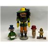 Image 1 : 4 Wooden Figural Carving Sculptures (tallest approx: 9")