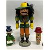 Image 2 : 4 Wooden Figural Carving Sculptures (tallest approx: 9")