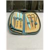 Image 2 : Vintage Folding Mirror and Manicure Set - Mirror approx: 8.25"T 6" wide when closed