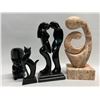 Image 1 : 4 Figural Decorative Sculptures (Stone?) - Tallest approx: 9.5"