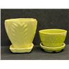 Image 1 : 2 Small Ceramic Planter Vases (larger is about 4"T 4"W)
