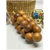 Image 4 : Small Basket with Mixed Décor Items (basket approx: 4.5"T 6"W)