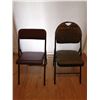 Image 1 : 4 x Brown Leather Folding Chairs and 4 x Cloth Black Folding Chairs