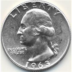 1963 SILVER WASHINGTON QUARTER-UNC