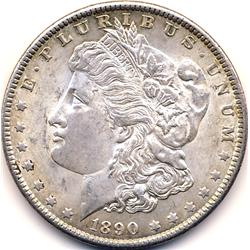 1890 US SILVER MORGAN DOLLAR-UNC