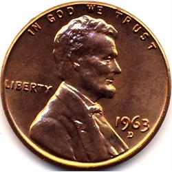 1963-D US LINCOLN CENT-UNC