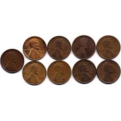 LOT OF 9 EARLY LINCOLN CENTS-CIRC