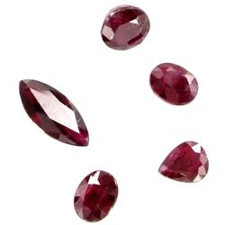 5 VARIOUS CUTS-RUBYS TOTAL 2.70ct.