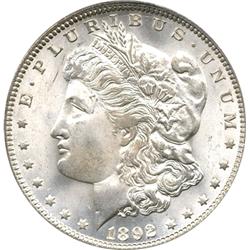 CHOICE HIGH GRADE 1892 US SILVER MORGAN DOLLAR-MS64