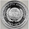 Image 2 : 1970 20th ANNIVERSARY SILVER MEDAL UNITED NATIONS-PROOF LIKE