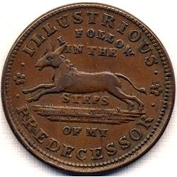 1837 ILLUSTRIOUS PREDECESSOR HARD TIMES TOKEN, HT-34