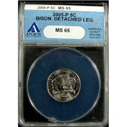 2005-P JEFFERSON/BISON ERROR-DETACHED LEG-ANACS MS65