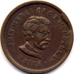 PATRIOTIC CIVIL WAR TOKEN-#143 GEN McCLENNAN-INDIAN HEAD REVERSE