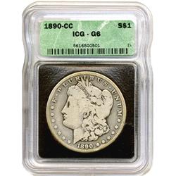 1890-CC MORGAN SILVER DOLLAR-ICG