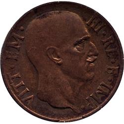 PRE WWII 1936 ITALY 5 CENTESIMI COPPER COIN-UNC