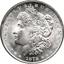 1878 8 TAIL FEATHERS VAM 14.1 SILVER US MORGAN DOLLAR-MS64