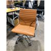 Image 1 : HERMAN MILLER EAMES VICENZA TOBACCO LEATHER MANUAL HEIGHT ADJUSTABLE LO-BACK TILTER CHAIR
